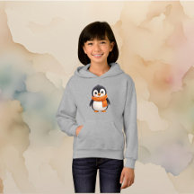 Süßer Pinguin mit orangem Schal