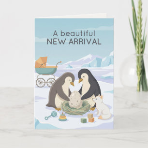 Süßer Pinguin neues Baby Schönes neues Baby Karte