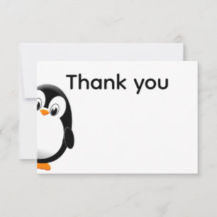 Süßer Pinguin Schwarz und Weiß   Mitteilungskarte