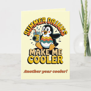 Süßer Pinguin Sommergetränke machen mich kühler Re Karte