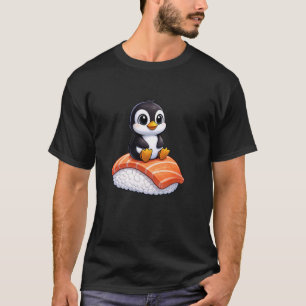 Süßer Pinguin Sushi Japanisches Essen Design T-Shirt