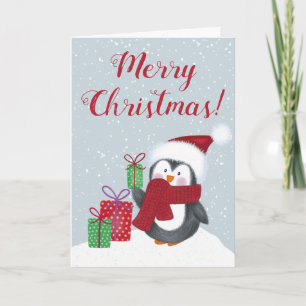 Süßer Pinguin Weihnachten Karte