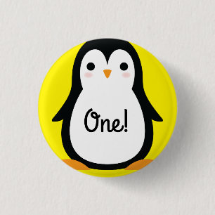 Süßer Pinguin Winter 1. Geburtstag Button Pin