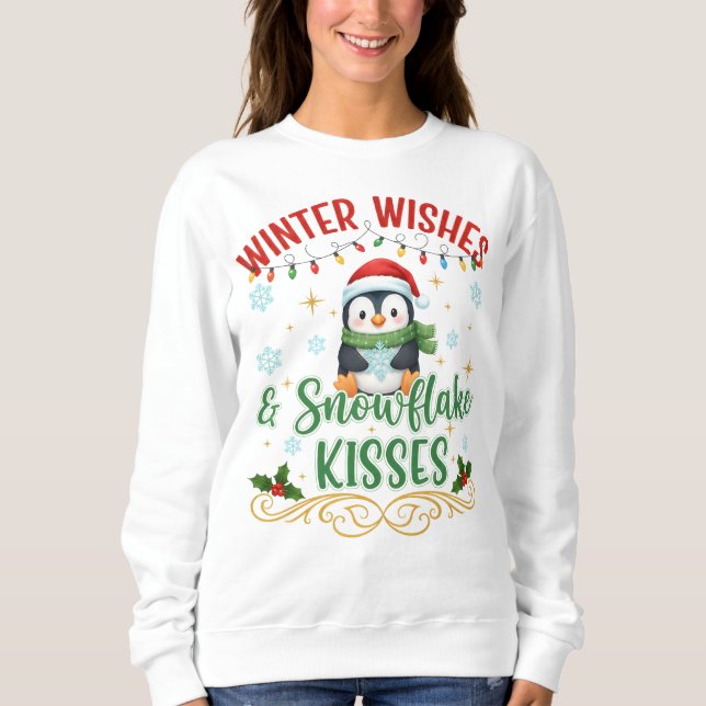 Süßer Pinguin-Winter-Sweatshirt Sweatshirt (Vorderseite)