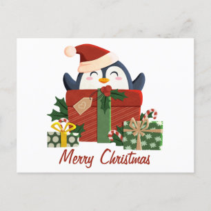 Süßer Pinguin wünscht frohe Weihnachten