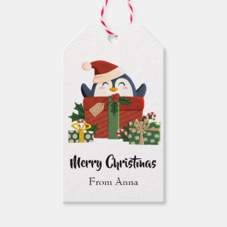 Süßer Pinguin wünscht frohe Weihnachten Geschenkanhänger