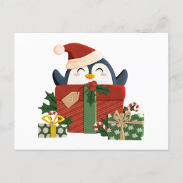Süßer Pinguin wünscht frohe Weihnachten Postkarte