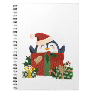 Süßer Pinguin wünscht frohe Weihnachten Postkarte Notizblock