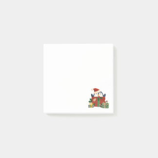 Süßer Pinguin wünscht frohe Weihnachten Postkarte Post-it Klebezettel