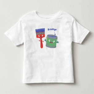 Süßer Pinsel und Farbe Cartoonfiguren Kleinkind T-shirt