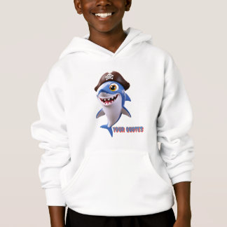 Süßer Piratenhai-Cartoon – 3D-Kinderillustration Hoodie