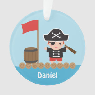 Süßer Piratenjunge auf Floß Jungen Zimmer Dekorati Ornament