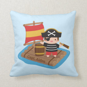Süßer Piratenjunge Segelabenteuer Kinderzimmer Kissen