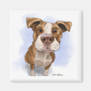 Süßer Pit Bull Cartoon Magnet