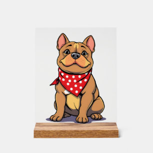 Süßer Pitbull Bulldogge mit Bandana Lustiger Hunde Acrylschild