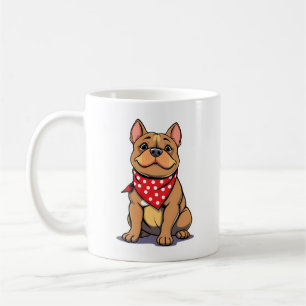 Süßer Pitbull Bulldogge mit Bandana Lustiger Hunde Kaffeetasse