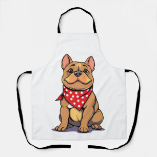 Süßer Pitbull Bulldogge mit Bandana Lustiger Hunde Schürze