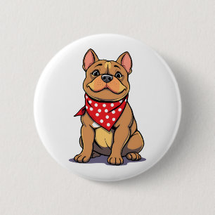 Süßer Pitbull mit Bandana Gif für Hunde Liebhaber Button