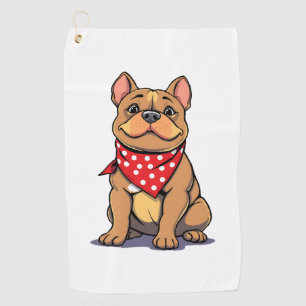 Süßer Pitbull mit Bandana  Gif für Hunde Liebhaber Golfhandtuch