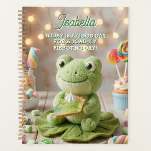 Süßer Plüschfrosch mit Key Lime Pie Personalisiert Planer