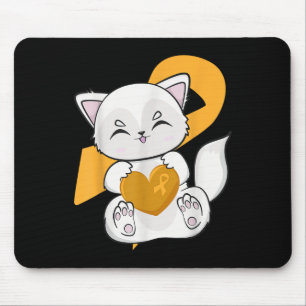 Süßer Polarfuchs mit orangefarbenem Band für Leukä Mousepad