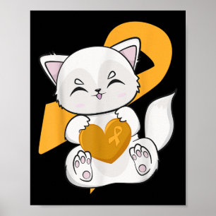 Süßer Polarfuchs mit orangefarbenem Band für Leukä Poster