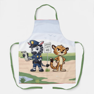 süßer Polizei-Zebra & Gepard Schürze