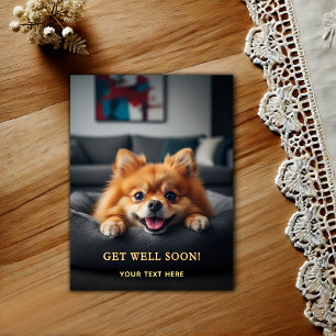 Süßer Pomeranian Gute Besserung Postkarte