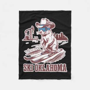Süßer Präriehund beim Skifahren in Oklahoma lustig Fleecedecke
