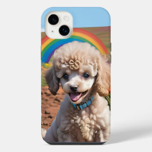 Süßer Pudel Bunte Blume und Regenbogen iPhone 14 Plus Hülle