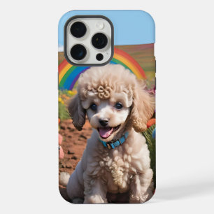 Süßer Pudel Bunte Blume und Regenbogen iPhone 15 Pro Max Hülle