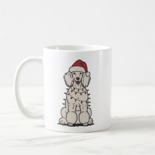 Süßer Pudel, eingewickelt in Weihnachtslichter Url Kaffeetasse