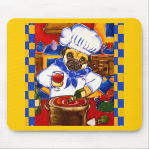 Süßer Pug-Chef von Le Cafe Mousepad