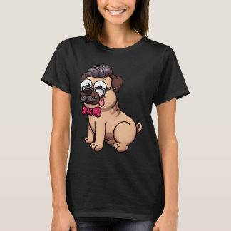 Süßer Pug Hipster Klassiker 602 T-Shirt