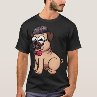 Süßer Pug Hipster Klassiker 602 T-Shirt