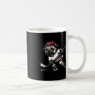 Süßer Pug-Hockeyspieler-Hund für Männer Frauen Mäd Kaffeetasse