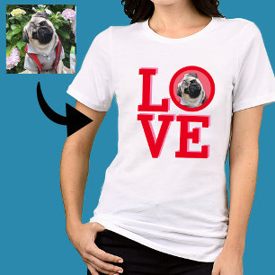 Süßer Pug oder Hundemama personalisiertes Foto Lie T-Shirt