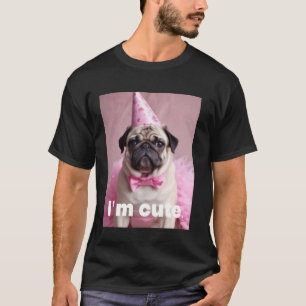 Süßer Pug Rosa T-Shirt