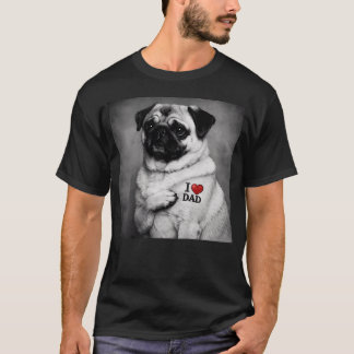 Süßer Pug-Vater Lustige Jungen Mädchen Retro-Meme T-Shirt
