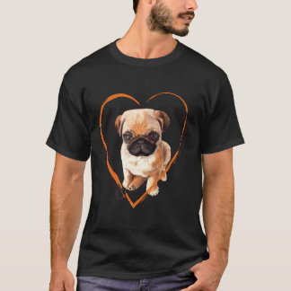 Süßer Pug-Welpe im Herzen T-Shirt