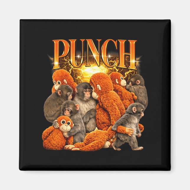 Süßer Punch der Affe Kuschel-Stofftiere Magnet (Vorne)