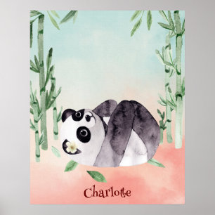 Süßer Purzelnder Panda Poster