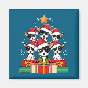 Süßer Rattenterrier Le Hund Weihnachtsbaum Xmas-Hu Magnet