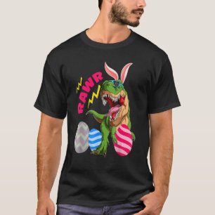 Süßer Rawr-Hase T-Rex hält Ostereier Frohe Ostern T-Shirt