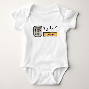 Süßer Rechner und Lineal mit Zahlen Baby Strampler