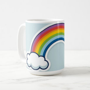 Süßer Regenbogen-Wolken-Aufkleber – Pastell-Aesthe Kaffeetasse