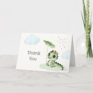 Süßer Regentropfen Kleiner Drache Baby Shower Dankeskarte
