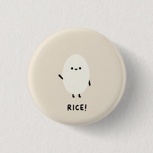 süßer Reis-Charakter minimal kawaii lustiger Reis  Button