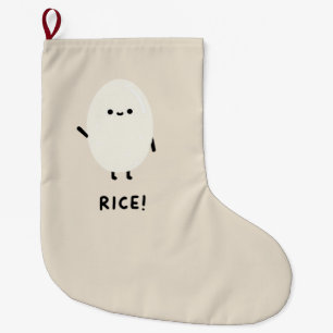 süßer Reis-Charakter minimal kawaii lustiger Reis Großer Weihnachtsstrumpf