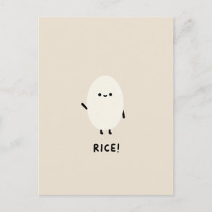 süßer Reis-Charakter minimal kawaii lustiger Reis  Postkarte